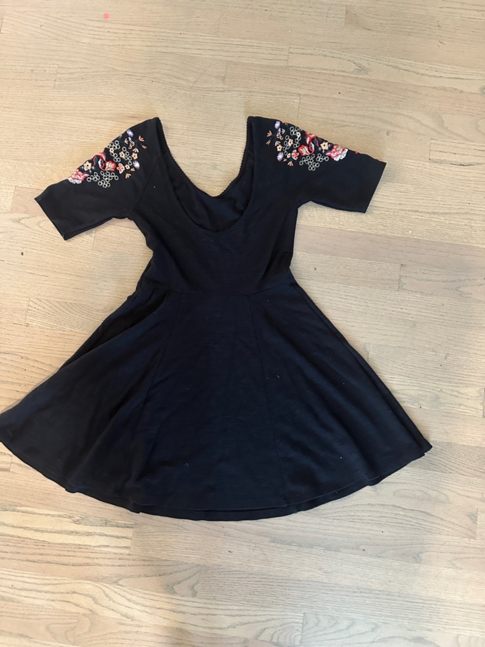 Free people Floral Embroidered Short Sleeve Skater Dress - Picture 2 of 4
